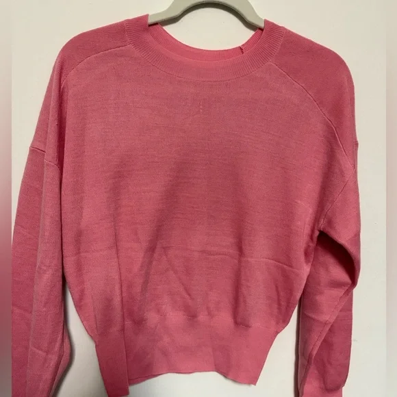 NWOT. Zara wool blend sweater. Round neck, ribbed sleeves. Sits at waist. Pink - Picture 10 of 13